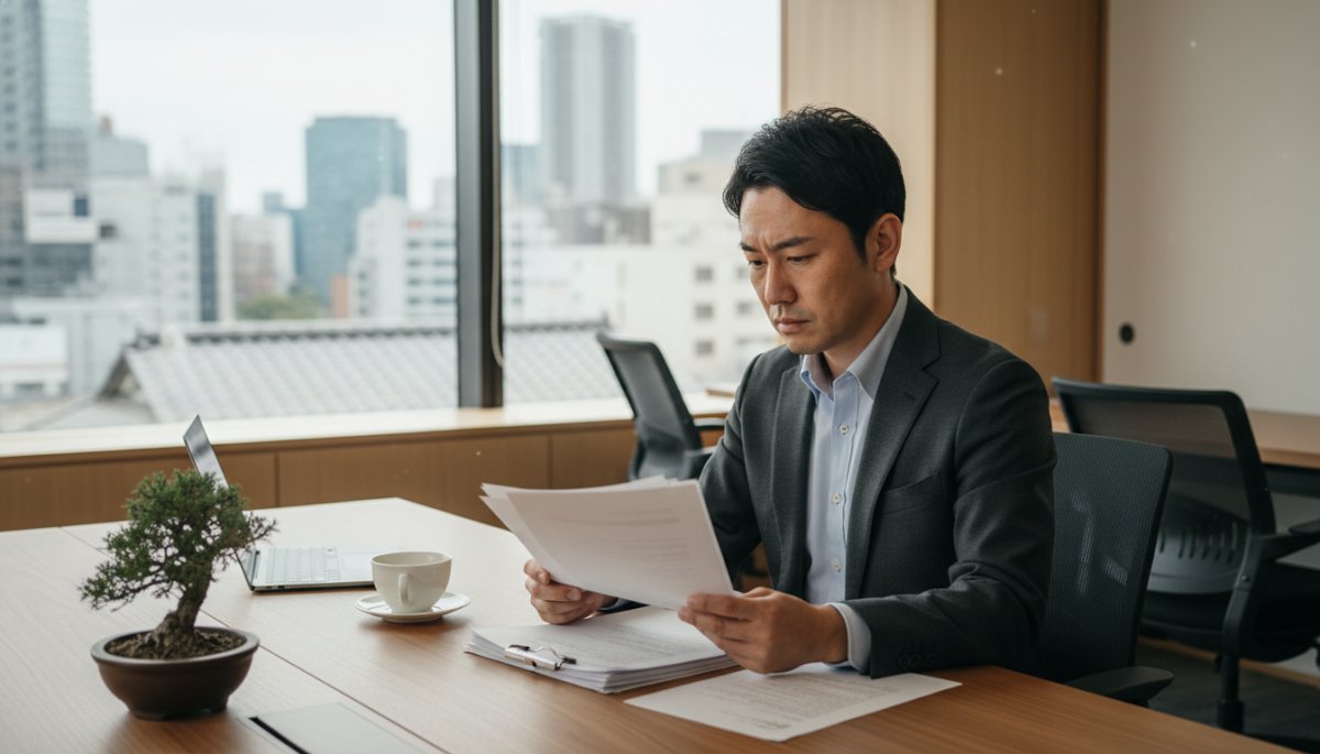 見積書を確認するビジネスパーソン